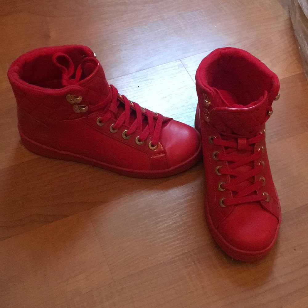 Red Aldo sneakers, only worn once!